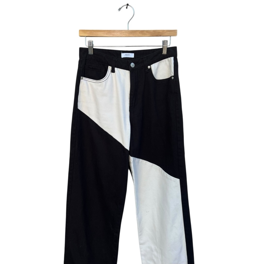 Forever 21 Premium High Rise Wide Leg Color-block Denim Jeans Size 27 - Picture 4 of 10